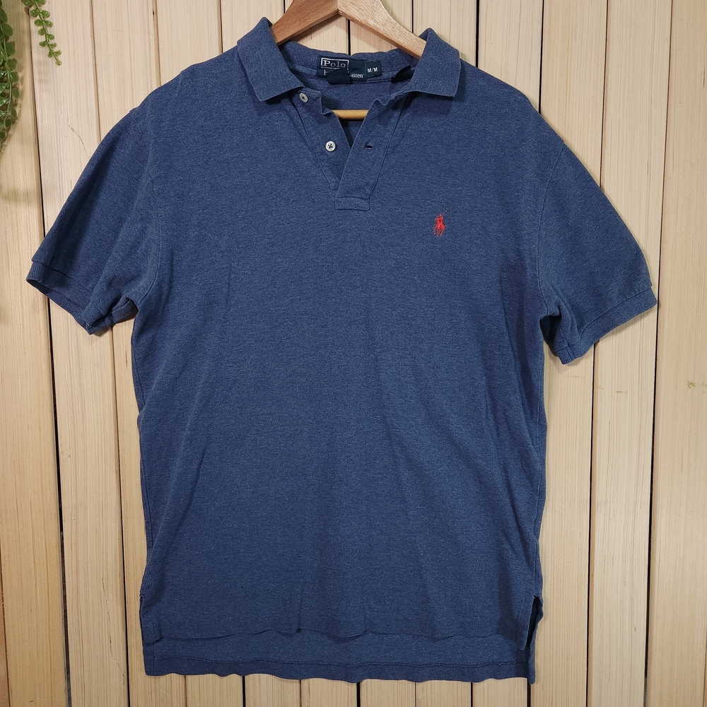 Polo by Ralph Lauren Vintage Men's Polo Shirt Blue Size M